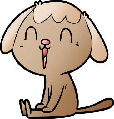 Bir insan tarafından çizilmiş şirin bir çizgi film köpeği.