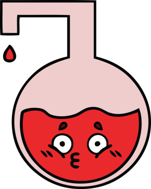 Bir insan tarafından çizilmiş bilimsel bir deneyin sevimli karikatürü.