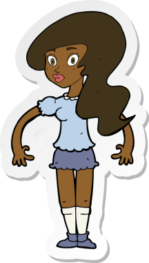 Bir insan tarafından çizilmiş güzel bir karikatür çıkartması.