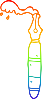 gökkuşağı gradyan çizgi çizimi bir insan tarafından çizilmiş bir dolmakalem