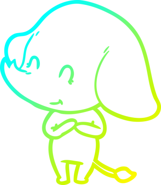 Bir insanın çizdiği karikatür çiziminin soğuk gradyan çizimi