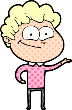 Bir insan tarafından çizilmiş mutlu bir adam.