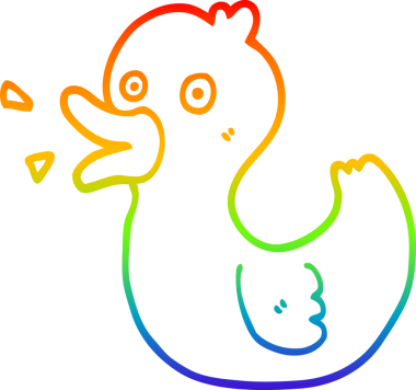 Bir insan tarafından çizilen ördeğin gökkuşağı gradyan çizimi