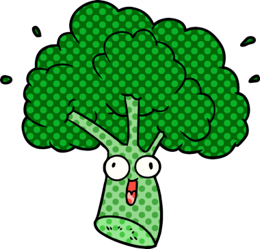 Bir insan tarafından çizilmiş bir brokoli.