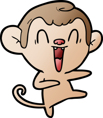 Bir insan tarafından çizilmiş gülen maymun çizgi filmi