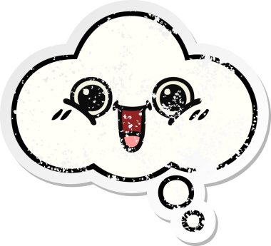 Bir insan tarafından çizilmiş tatlı bir çizgi film düşünce balonunun sıkıntılı çıkartması.