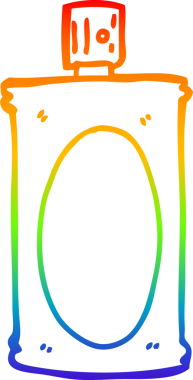 Bir insan tarafından çizilen çizgi film spreyinin gradyan çizimi.