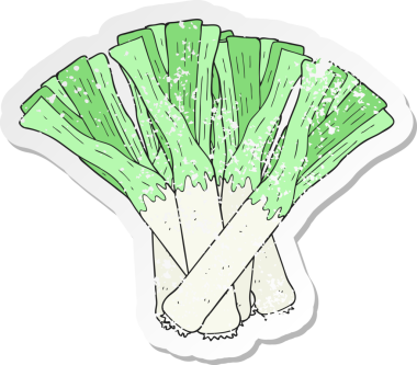 Bir insan tarafından çizilmiş pırasa çizgi filmin gerilimli yapıştırması.