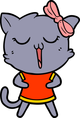 Bir insan tarafından çizilmiş çizgi film kedisi.