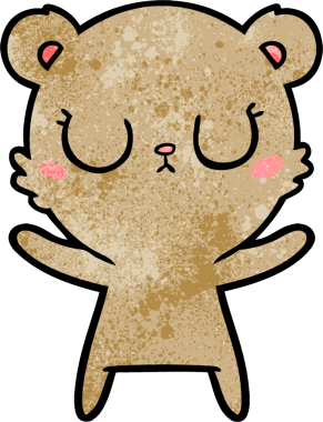 Bir insan tarafından çizilmiş barışçıl çizgi film ayısı.