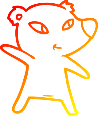 Bir insan tarafından çizilmiş sevimli bir ayının sıcak çizgi çizgisi.