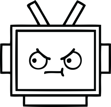 Bir insan tarafından çizilmiş robot kafasının çizgi çizimi