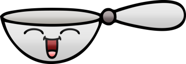 Bir insan tarafından çizilmiş bir kaşığın gölgelenmiş gölgesi.