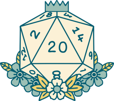 Bir insan tarafından çizilmiş bir d20 'nin ikonik dövme şekli