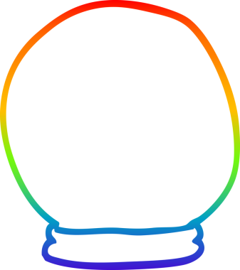 gökkuşağı gradyan çizgi çizimi bir insan tarafından çizilmiş kristal küre