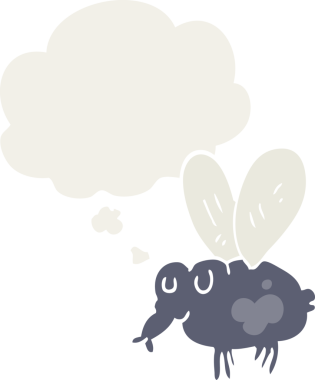 Düşünce baloncuğuyla bir insan tarafından çizilmiş karikatür uçuşu