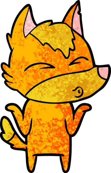 Bir insan tarafından çizilmiş tilki çizgi film karakteri