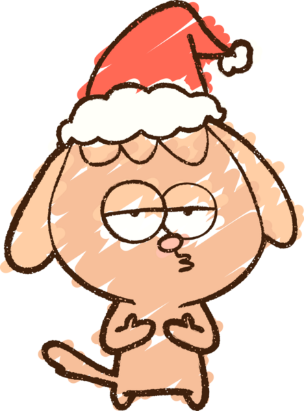 Bir insan tarafından çizilen Noel Köpeği Tebeşiri