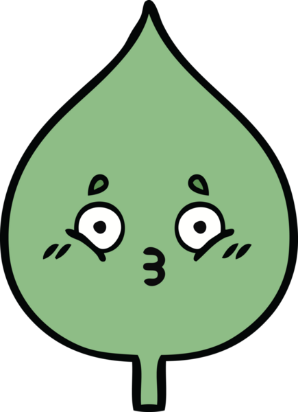 Bir insan tarafından çizilmiş dışavurumsal yaprağın sevimli karikatürü.