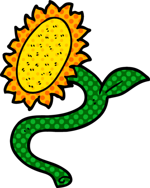 bir insan tarafından çizilmiş ayçiçeği çizgi filmi