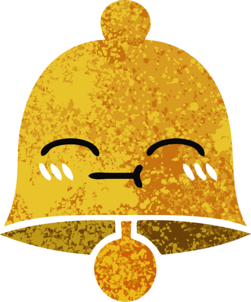 Bir insan tarafından çizilmiş bir çanın retro çizim tarzı karikatürü