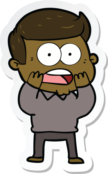 Bir insan tarafından çizilmiş bir karikatür çıkartması.