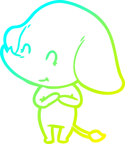 Bir insanın çizdiği karikatür çiziminin soğuk gradyan çizimi