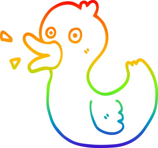 Bir insan tarafından çizilen ördeğin gökkuşağı gradyan çizimi