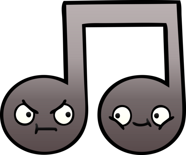 Bir insan tarafından çizilmiş bir notanın gölgelenmiş karikatürü