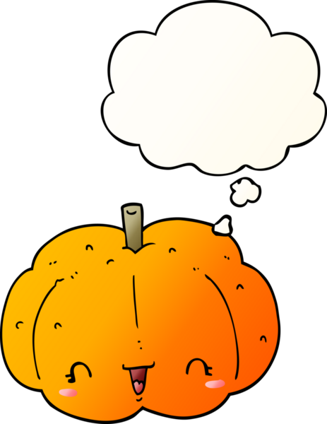 Düşünce baloncuklu çizgi film balkabağı bir insan tarafından çizilmiş.