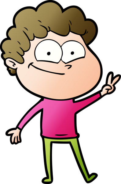 Bir insan tarafından çizilmiş mutlu bir adam.