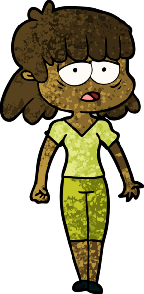 Bir insan tarafından çizilmiş yorgun bir kadın.