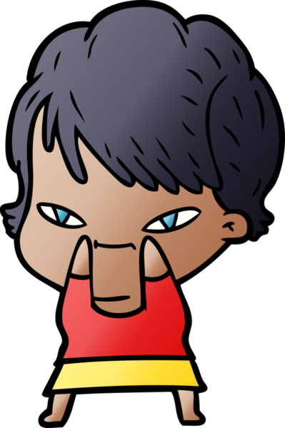 Bir insan tarafından çizilmiş mutlu bir kadın.