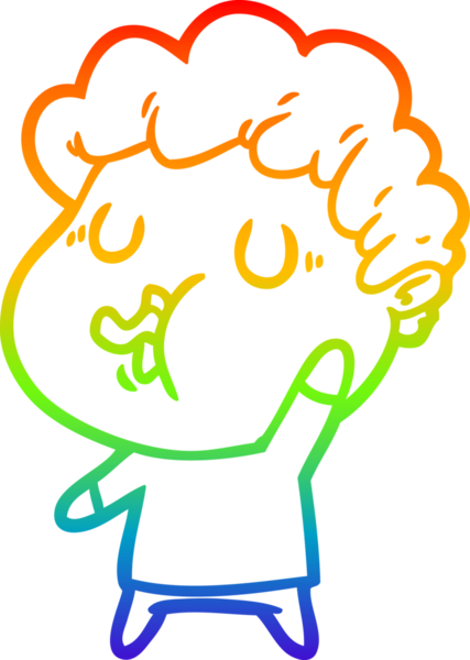 Gökkuşağı gradyan çizimi bir insan tarafından çizilmiş bir çizgi film karakteri.