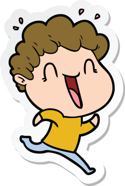 Bir insan tarafından çizilmiş mutlu bir adamın çıkartması.