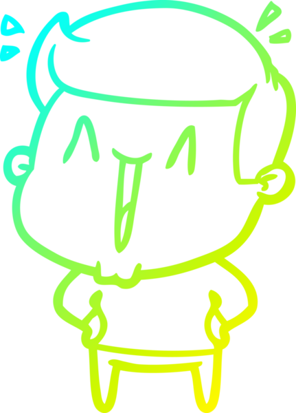 Bir insan tarafından çizilmiş, heyecanlı bir çizgi film çizimi.