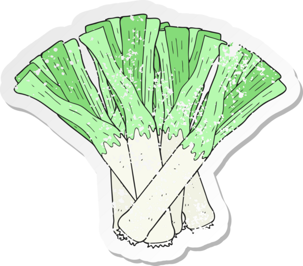 Bir insan tarafından çizilmiş pırasa çizgi filmin gerilimli yapıştırması.