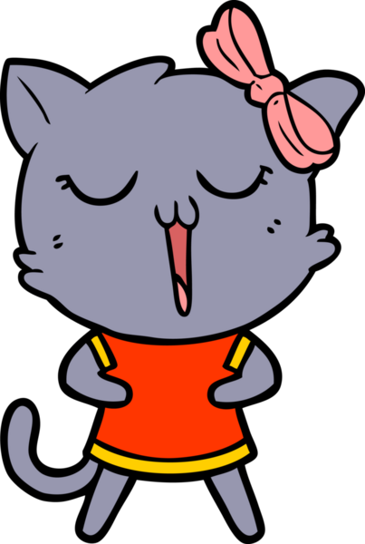 Bir insan tarafından çizilmiş çizgi film kedisi.
