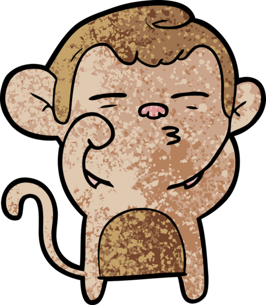 bir insan tarafından çizilmiş şüpheli maymun çizgi filmi