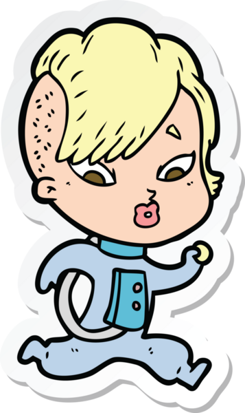 Bir insan tarafından çizilmiş bir karikatür çıkartması.