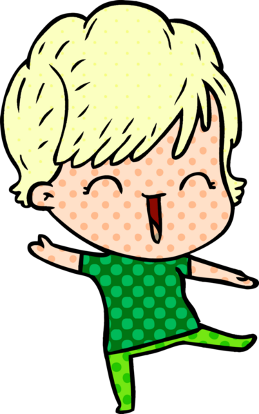 Bir insan tarafından çizilmiş gülen kadın çizgi filmi.