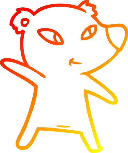 Bir insan tarafından çizilmiş sevimli bir ayının sıcak çizgi çizgisi.