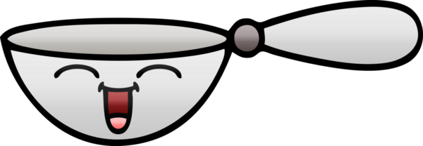 Bir insan tarafından çizilmiş bir kaşığın gölgelenmiş gölgesi.