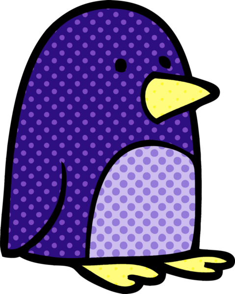 bir insan tarafından çizilmiş küçük bir penguen