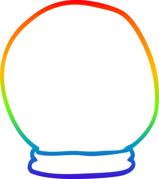 gökkuşağı gradyan çizgi çizimi bir insan tarafından çizilmiş kristal küre