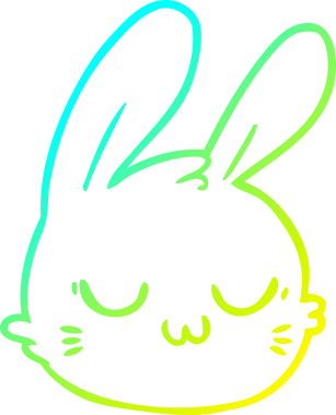 Bir insan tarafından çizilmiş karikatür tavşan yüzü çizimi.