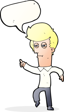 Bir insan tarafından çizilen konuşma baloncuğuyla suçlanan karikatürist.