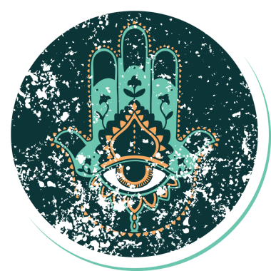 Bir insan tarafından çizilmiş bir hamza 'nın sembolik dövmeli görüntüsü.