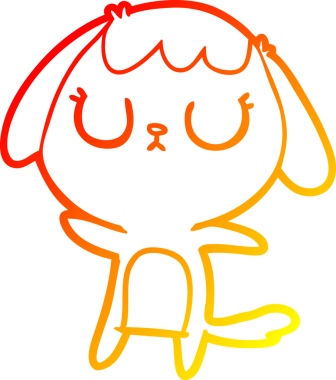 Bir insan tarafından çizilmiş sevimli bir köpeğin sıcak çizgi çizgisi.