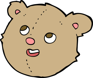 Bir insan tarafından çizilmiş oyuncak ayı kafası.